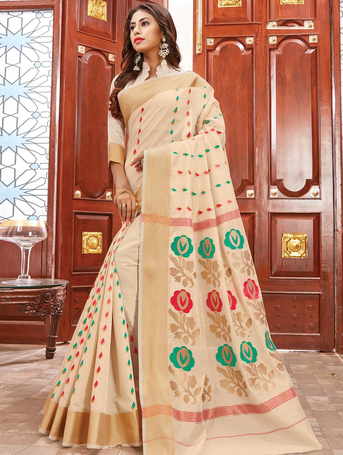 self design woven saree with blouse - 16736569 - Zoom Image - 1
