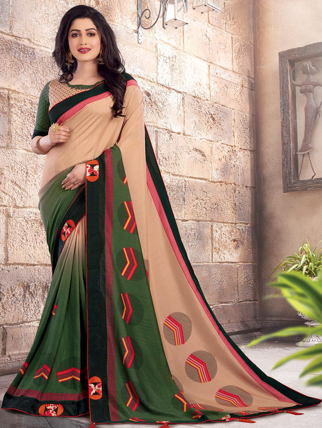 ombre printed woven saree with blouse - 16736621 - Zoom Image - 1