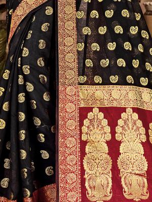 self-design woven saree with blouse - 16736622 - Standard Image - 2