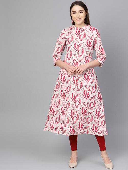 printed a-line kurta - 16736707 - Standard Image - 1