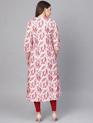 printed a-line kurta - 16736707 - Standard Image - 3