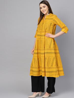 printed a-line kurta - 16736709 - Standard Image - 2