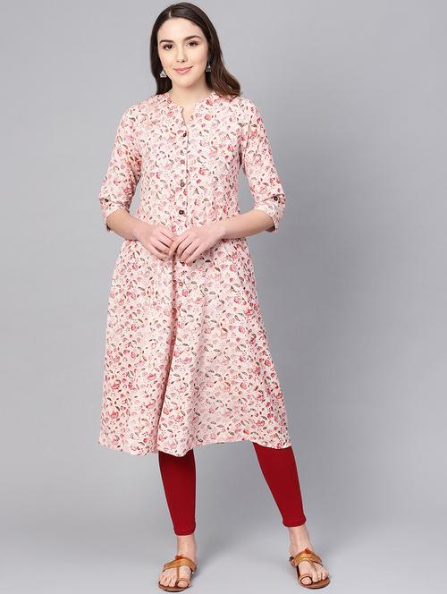 printed a-line kurta - 16736710 - Standard Image - 1
