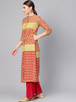 printed a-line kurta - 16736711 - Standard Image - 2