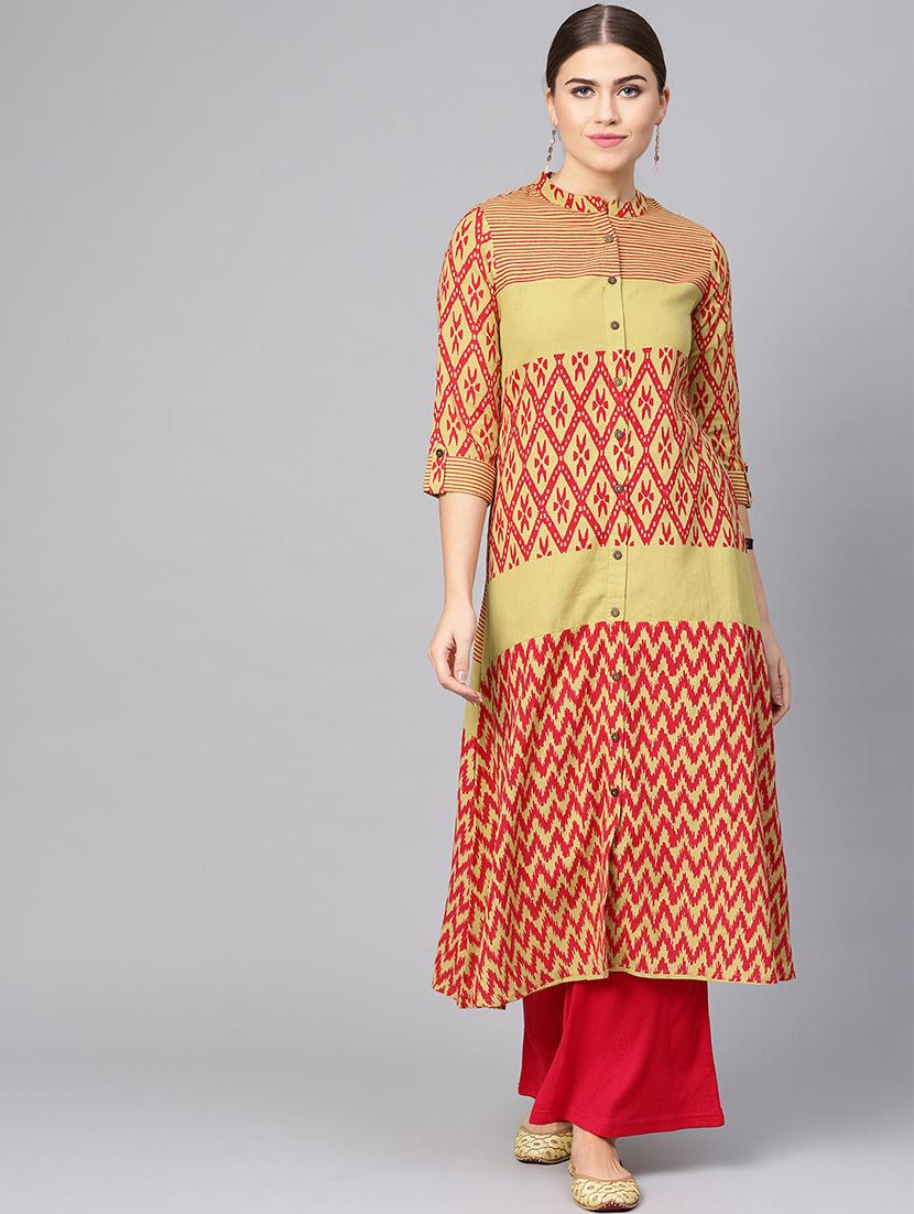printed a-line kurta - 16736711 - Zoom Image - 1