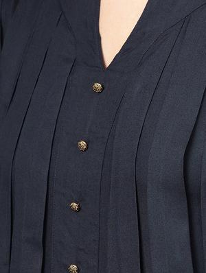 solid pleated a-line kurta - 16736714 - Standard Image - 5
