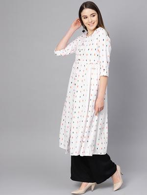 printed a-line kurta - 16736716 - Standard Image - 2