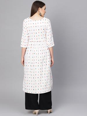 printed a-line kurta - 16736716 - Standard Image - 3
