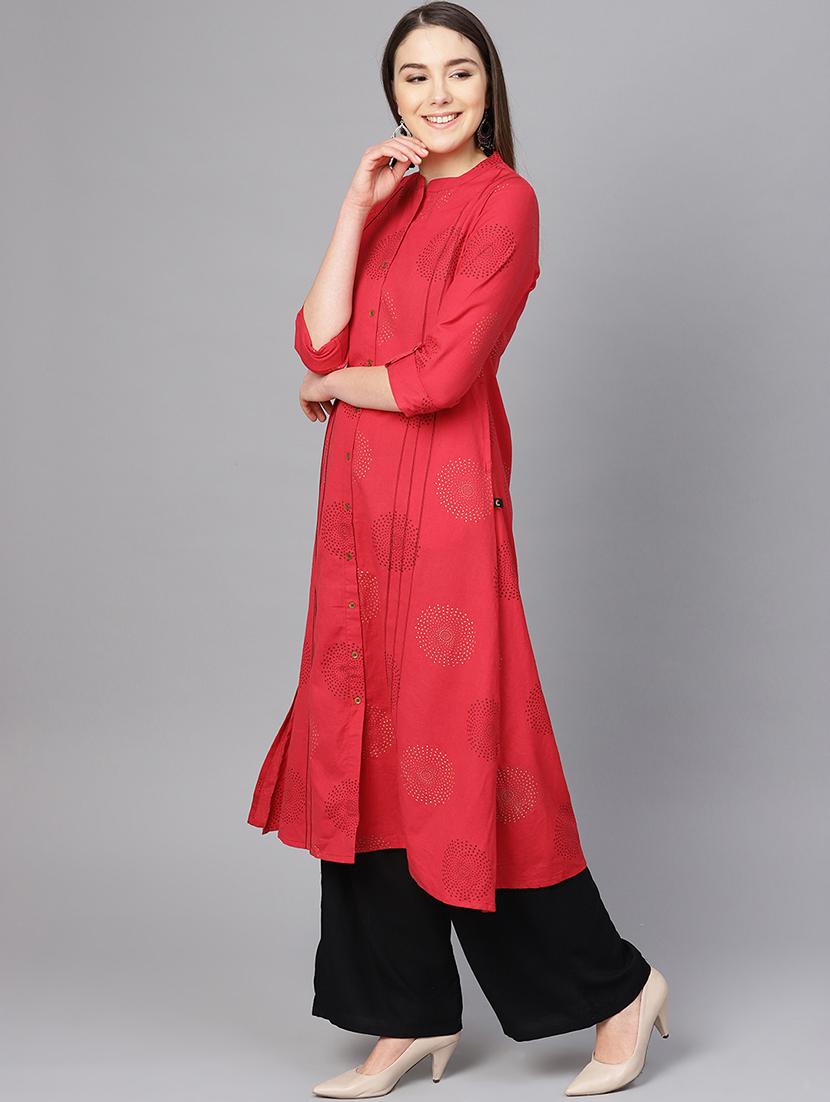block printed a-line kurta - 16736718 - Zoom Image - 2