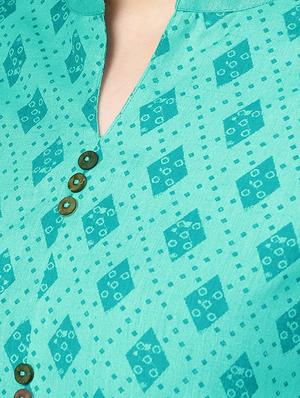 geometric printed a-line kurta - 16736720 - Standard Image - 5