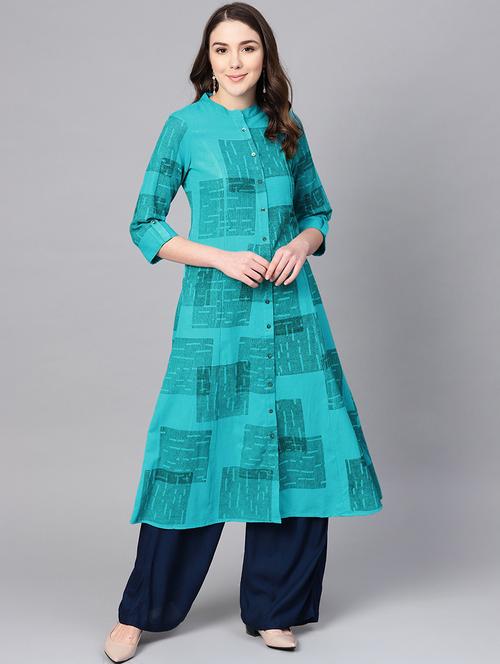 geometric printed a-line kurta - 16736721 - Standard Image - 1