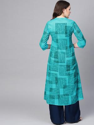geometric printed a-line kurta - 16736721 - Standard Image - 3