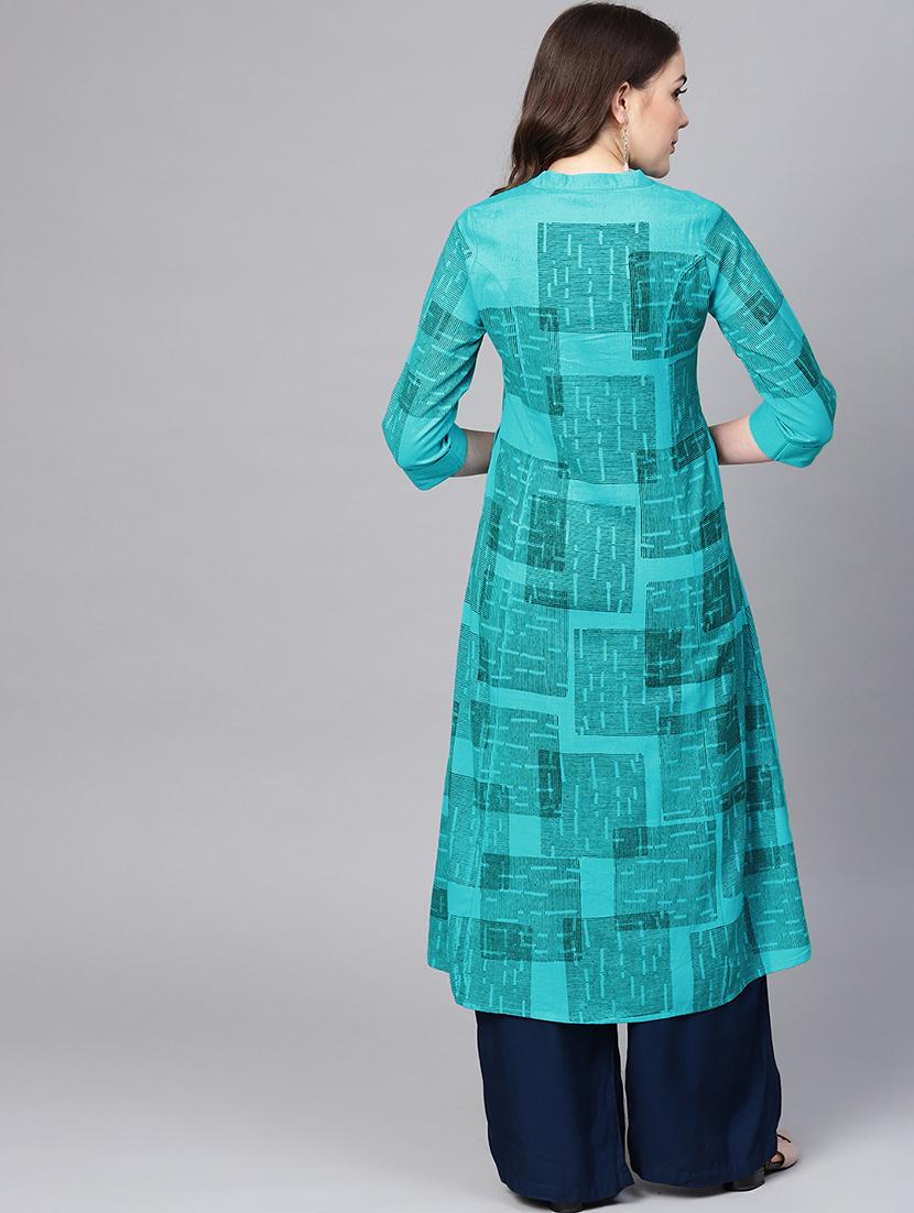 geometric printed a-line kurta - 16736721 - Zoom Image - 3