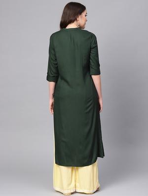 pintucks yoke straight kurta - 16736726 - Standard Image - 4