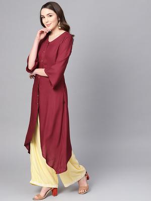 solid high-low kurta - 16736733 - Standard Image - 3