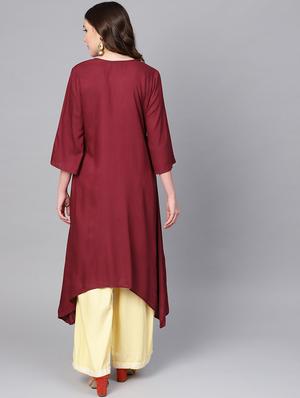 solid high-low kurta - 16736733 - Standard Image - 4