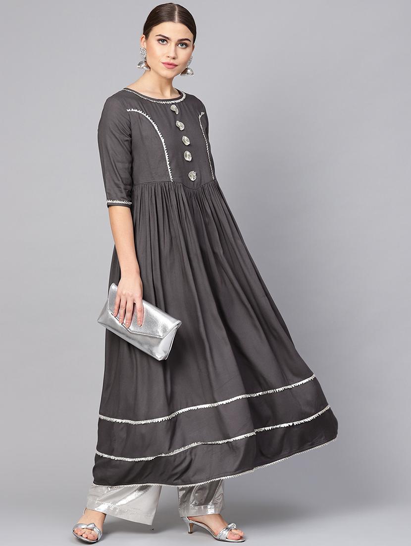 gota work a-line kurta - 16736741 - Zoom Image - 4
