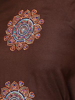 embroidered a-line kurta - 16736759 - Standard Image - 5