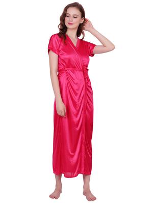 tie front solid robe - 16736955 - Standard Image - 2