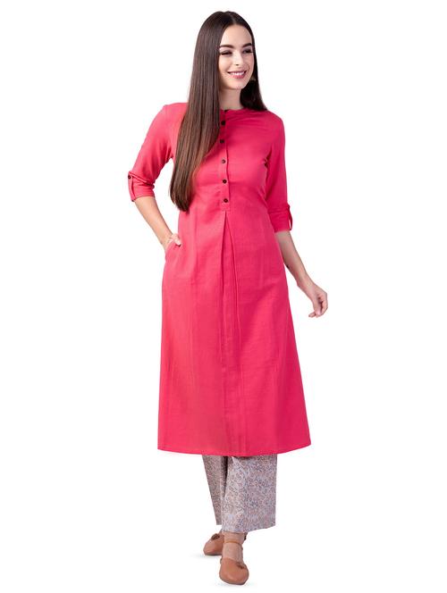 solid kurta palazzo set - 16737012 - Standard Image - 1