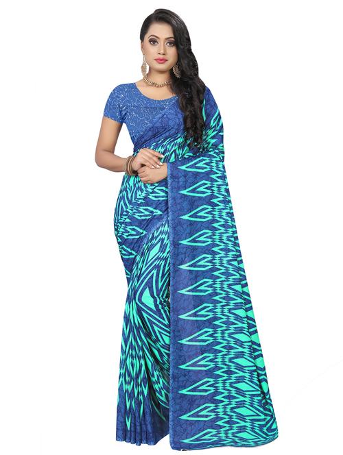 geometrical printed saree with blouse - 16737033 - Standard Image - 1