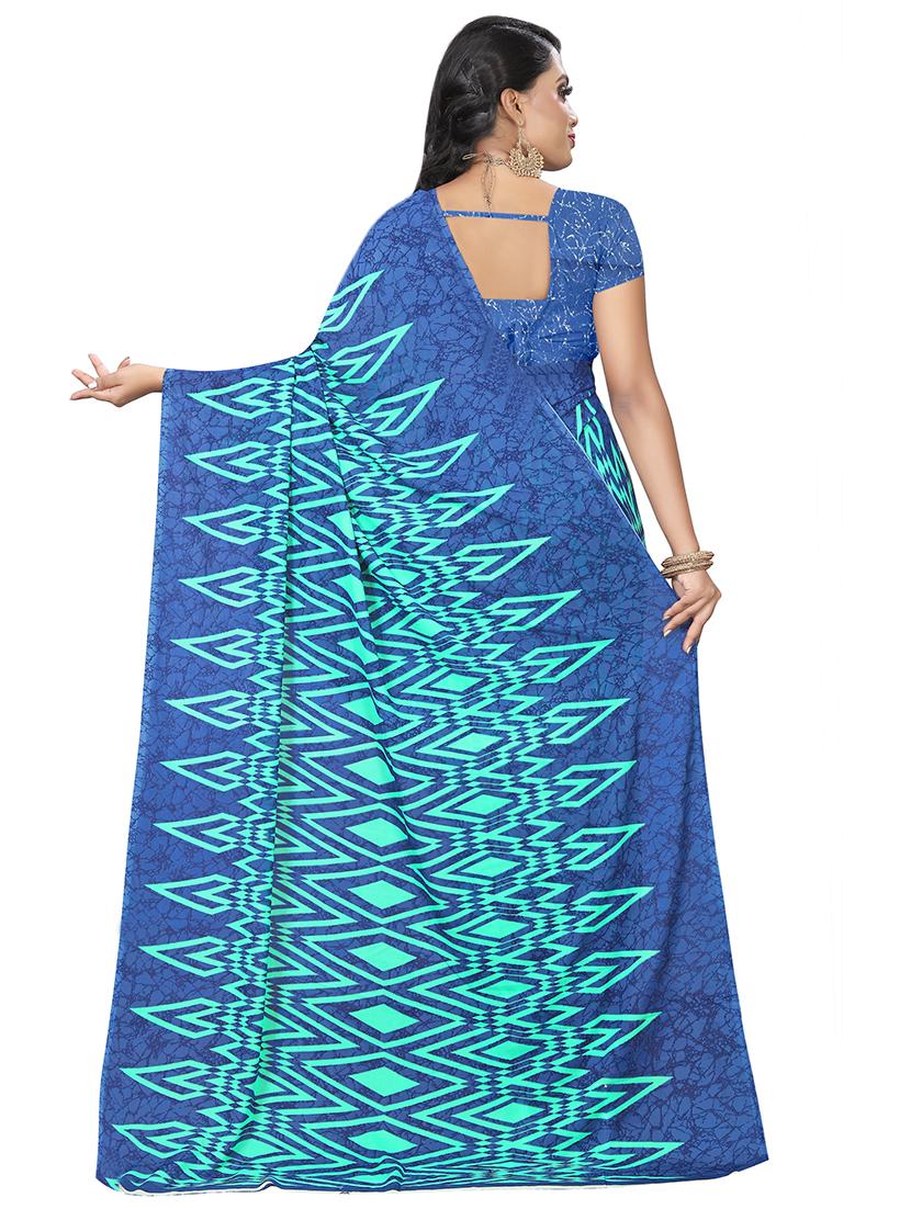 geometrical printed saree with blouse - 16737033 - Zoom Image - 2