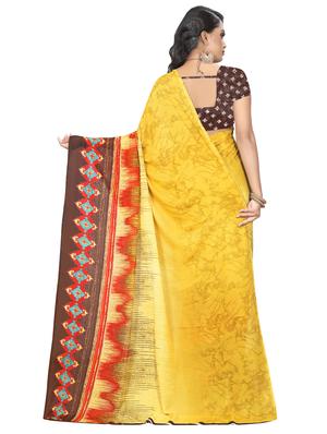 ikat printed saree with blouse - 16737035 - Standard Image - 2