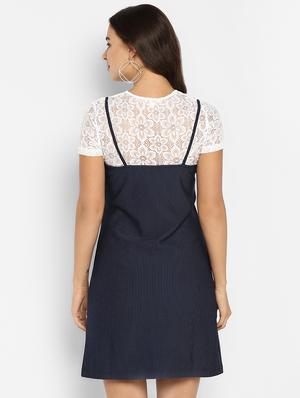 floral laced striped sheath dress - 16737274 - Standard Image - 3