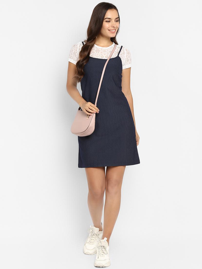floral laced striped sheath dress - 16737274 - Zoom Image - 4
