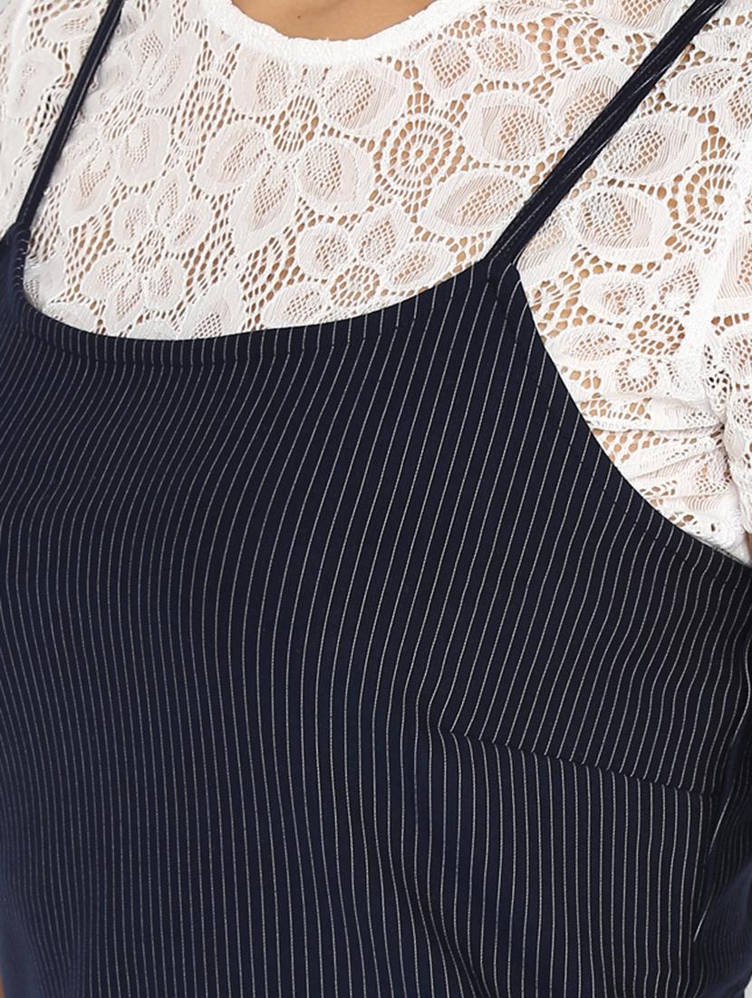 floral laced striped sheath dress - 16737274 - Zoom Image - 5