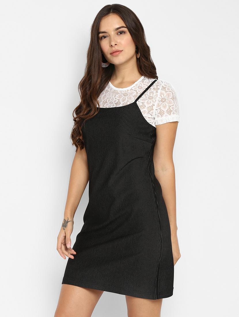 floral laced striped sheath dress - 16737275 - Zoom Image - 2