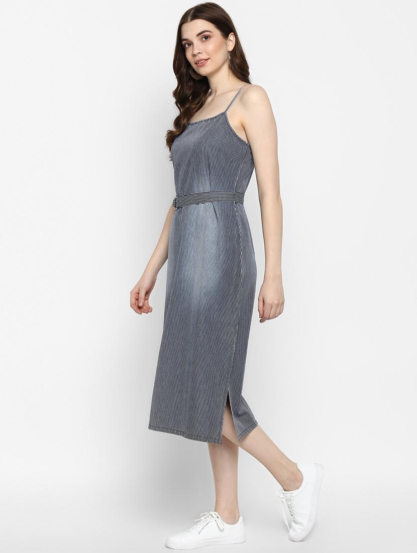 cami neck striped belted dress - 16737277 - Zoom Image - 2