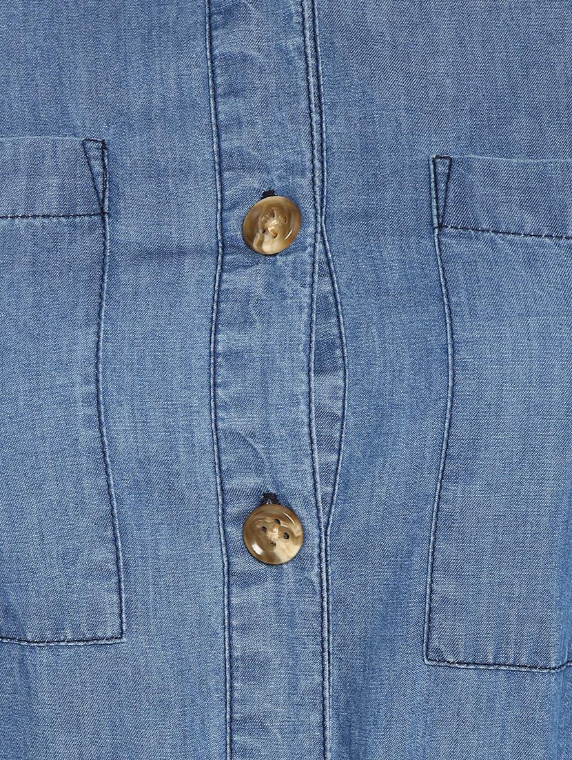 curved hem belted denim shirt dress - 16737279 - Zoom Image - 6