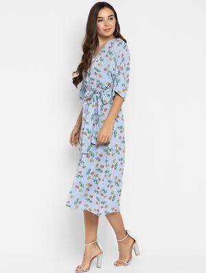 tie knot floral a-line dress - 16737283 - Standard Image - 2