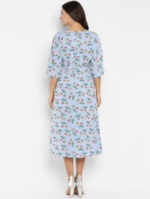 tie knot floral a-line dress - 16737283 - Standard Image - 3