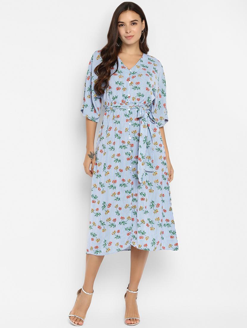 tie knot floral a-line dress - 16737283 - Zoom Image - 1
