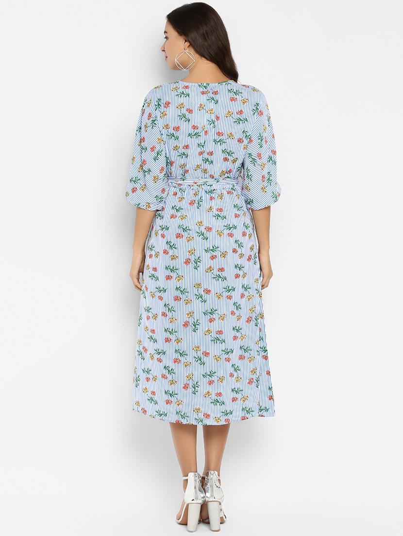 tie knot floral a-line dress - 16737283 - Zoom Image - 3