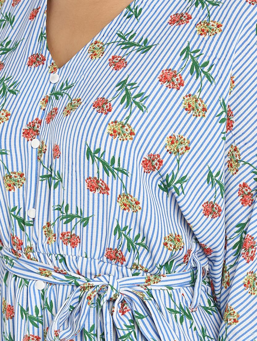 tie knot floral a-line dress - 16737283 - Zoom Image - 4