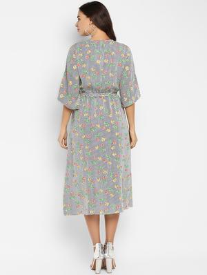 tie knot floral a-line dress - 16737284 - Standard Image - 3