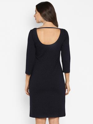 cutout back pin dots sheath dress - 16737286 - Standard Image - 3