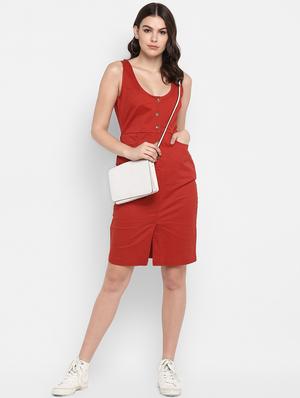 scoop neck pocket detail sheath dress - 16737290 - Standard Image - 4