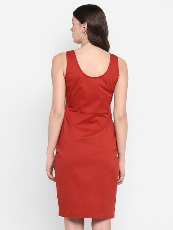 scoop neck pocket detail sheath dress - 16737290 - Zoom Image - 3