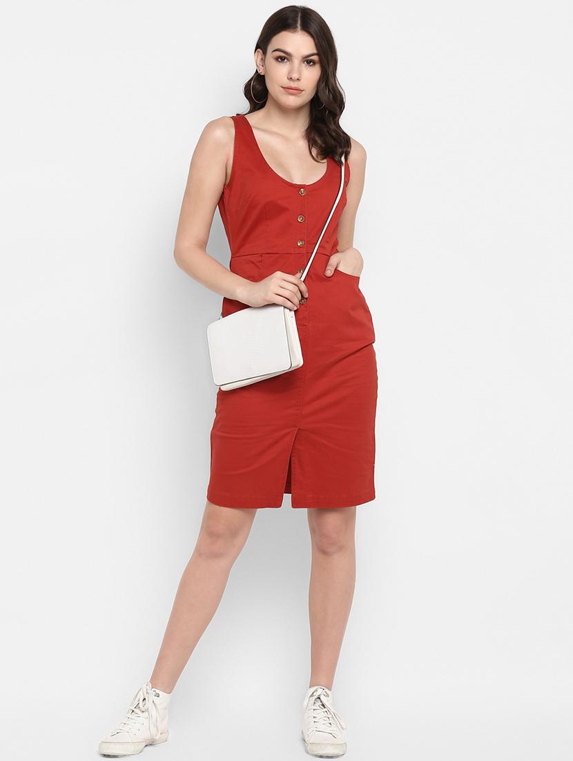 scoop neck pocket detail sheath dress - 16737290 - Zoom Image - 4
