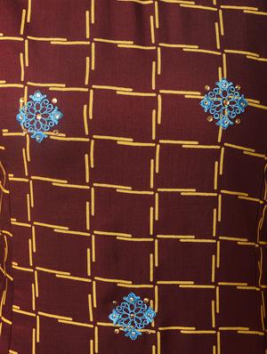 checkered straight kurta - 16737445 - Standard Image - 5