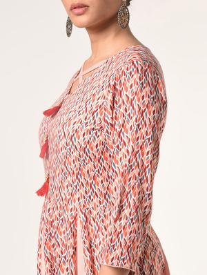 printed flared kurta - 16737446 - Standard Image - 4