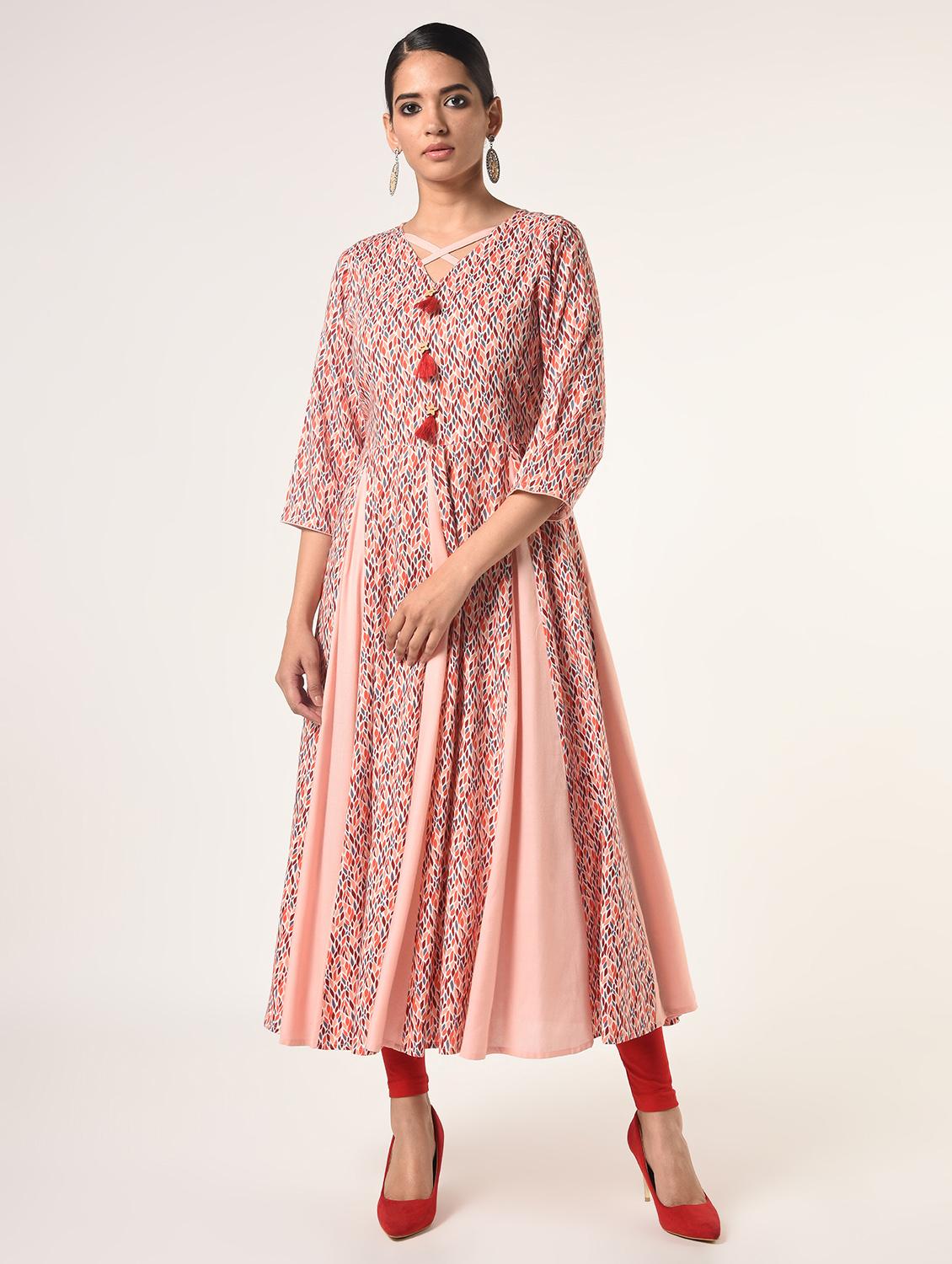 printed flared kurta - 16737446 - Zoom Image - 2