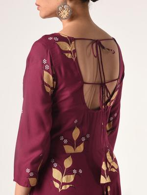 foil print flared kurta - 16737447 - Standard Image - 5