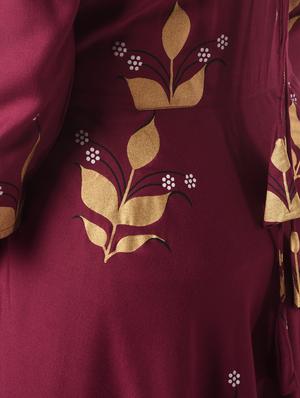 foil print flared kurta - 16737447 - Standard Image - 6