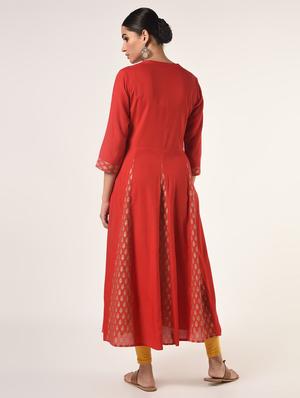 solid flared kurta - 16737448 - Standard Image - 3