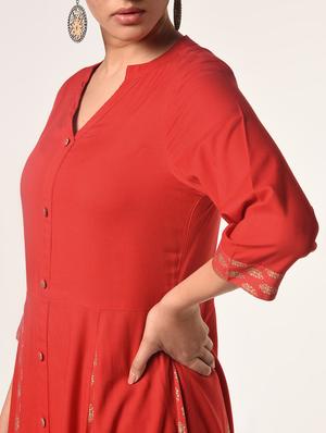 solid flared kurta - 16737448 - Standard Image - 4